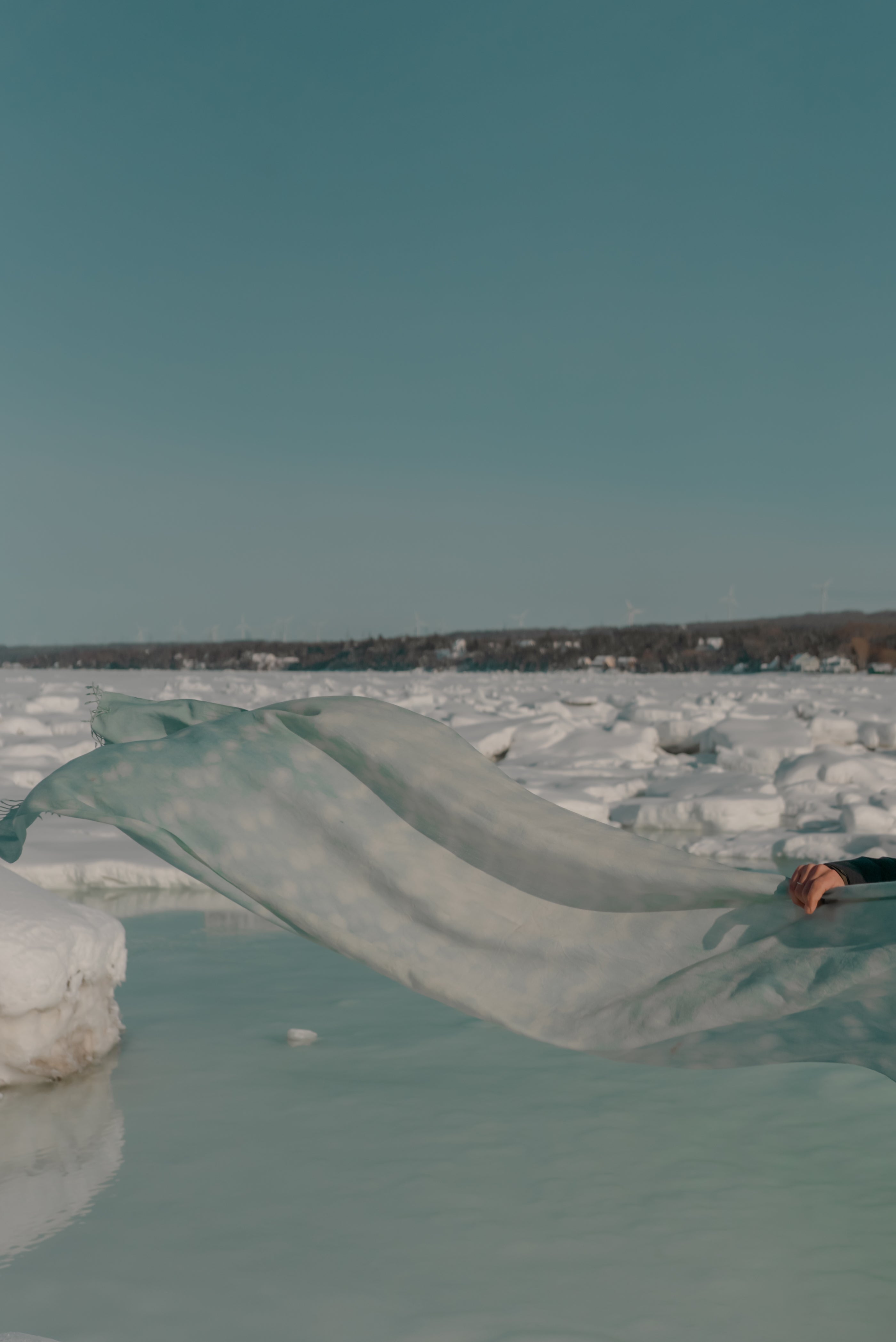 Foulard de mérinos – Indigo japonais