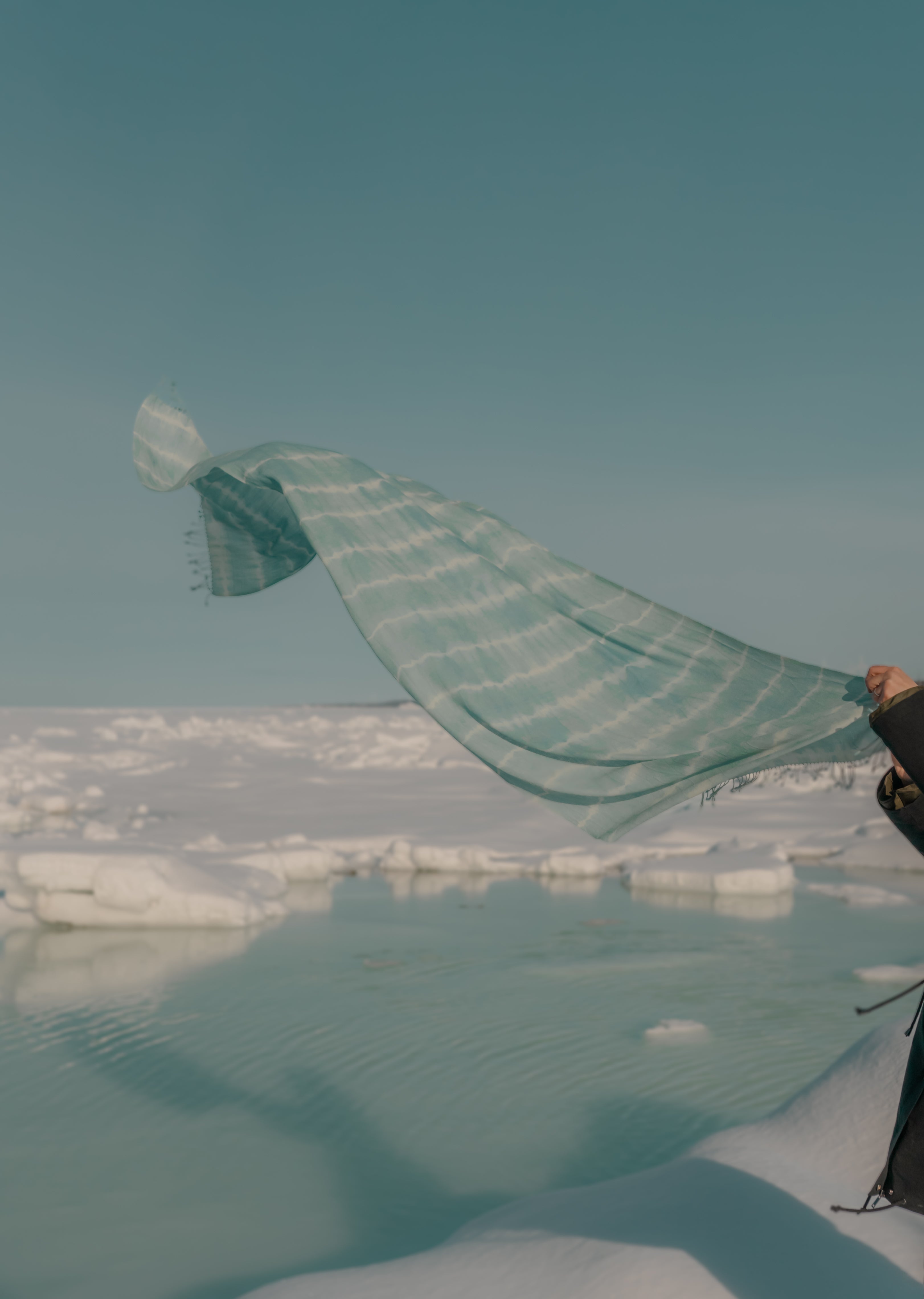 Foulard de mérino – Indigo japonais